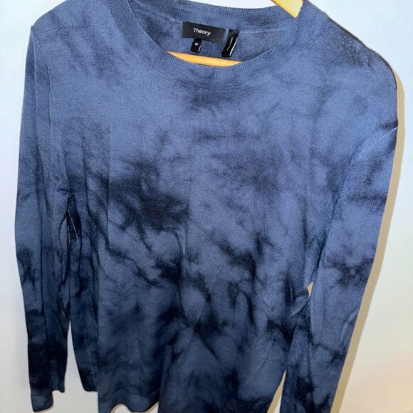 Theory Men's Blue Tie Dye Sweater in Merino Wool - M - 75% OFF (MSRP $255) - Picture 2 of 4